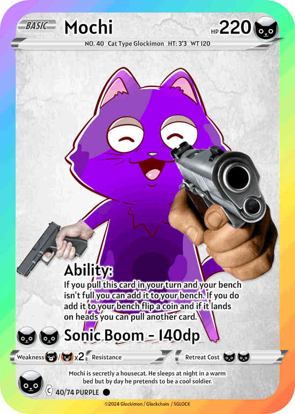 Purple Cat Glockimon